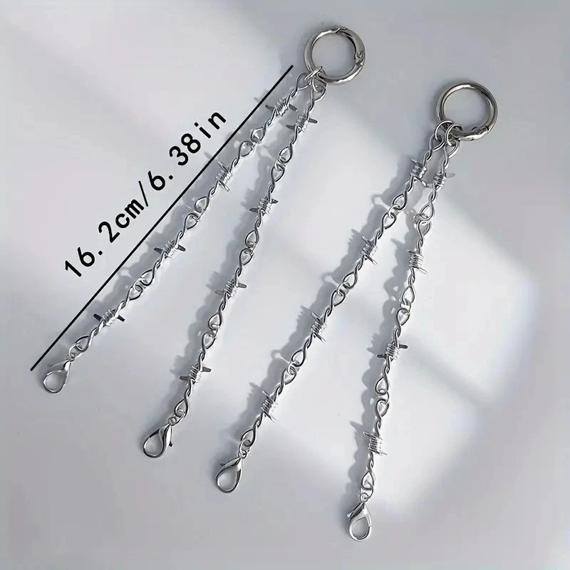 Gothic Punk Shoe Chain - Detachable Double Thorn Shoe Decor with Easy-Release Buckle for DIY Fashion