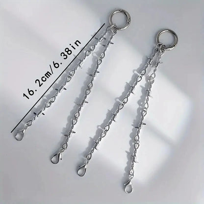 Gothic Punk Shoe Chain - Detachable Double Thorn Shoe Decor with Easy-Release Buckle for DIY Fashion