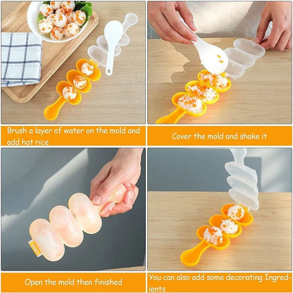 Cartoon Cute Boiled Egg Mold Set - Fish, Cart, Heart Shapes - Sushi Rice and Fondant Cake Decorating Tool for Children's Lunch