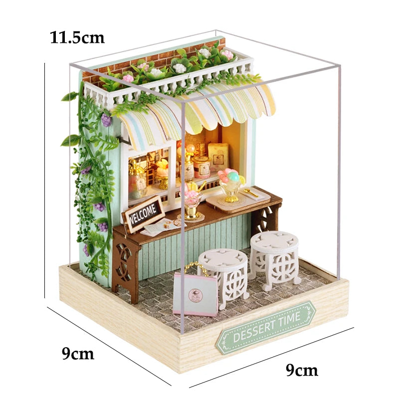 DIY Mini Dollhouse Kit - Handmade 3D Flower House Puzzle Model with Furniture Home Decor Gift