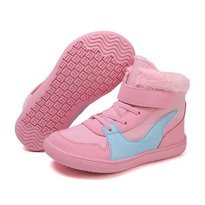 Kids Wide Toe Snow Boots - Warm Minimalist Barefoot Winter Shoes for Boys & Girls Toddlers