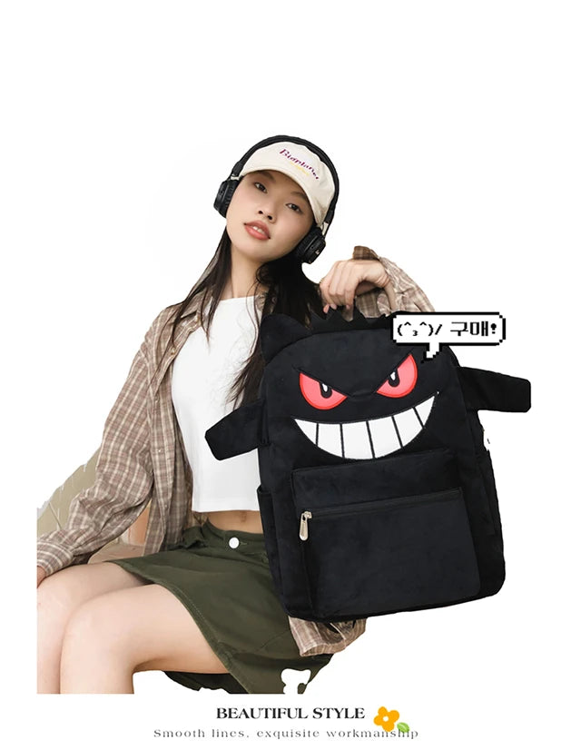 New Fashion Women's Backpack — High-Quality Large Capacity Computer Bag with Cartoon Pattern, Soft Fabric Shoulder Handbag
