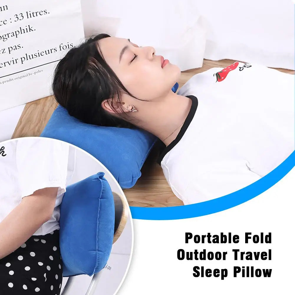 Outdoor Portable Travel Sleep Pillow – Inflatable Camping, Picnic, Beach Pillow for Tent, Comfortable Folding Equipment (G6X8)