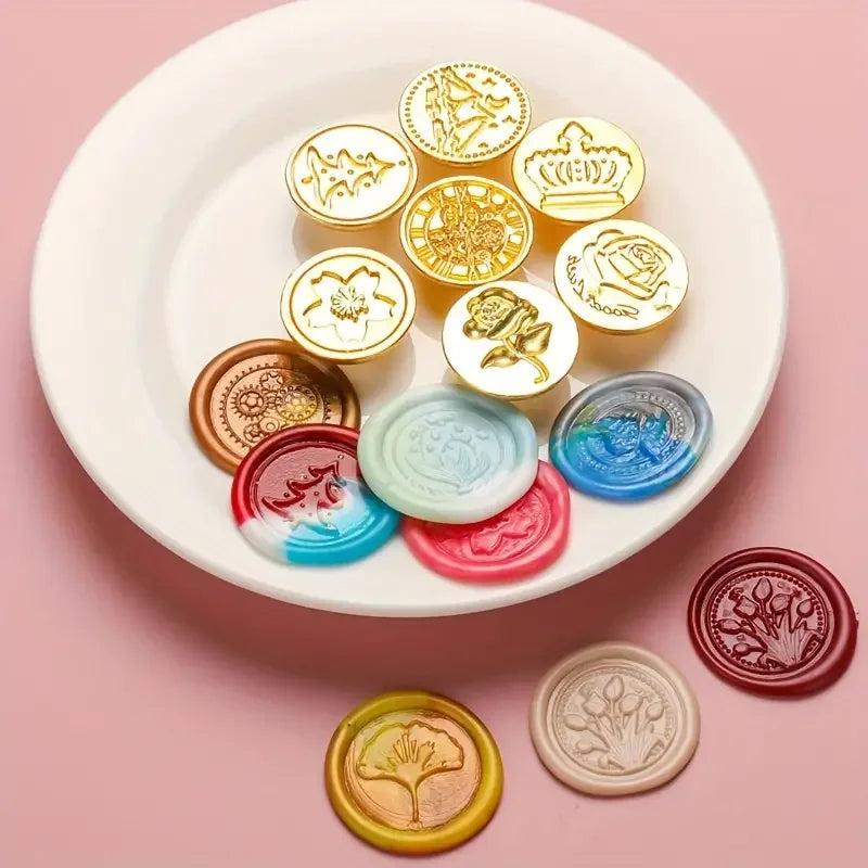 17pcs Wax Seal Stamp Set - Lacquered Sealing Wax Kit for DIY Crafts, Scrapbooking, Christmas & Wedding Invitation Decoration