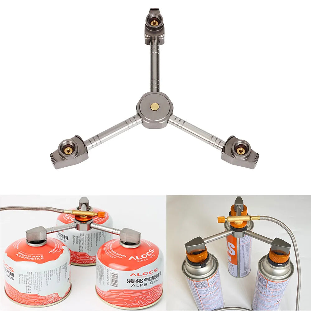 3-in-1 Butane Gas Adapter - Three-Outlet Fuel Tank Conversion & Gas Distributor Head