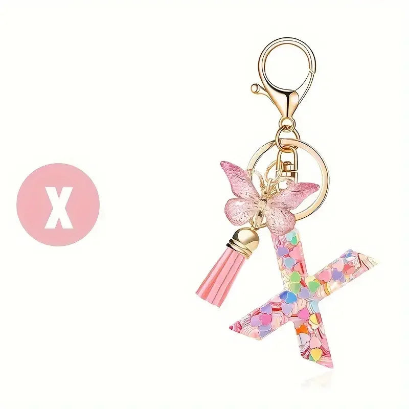 A-Z Letter Keychain - Personalized Metal Initial Pendant for Women, Car Keys & Bag Accessories