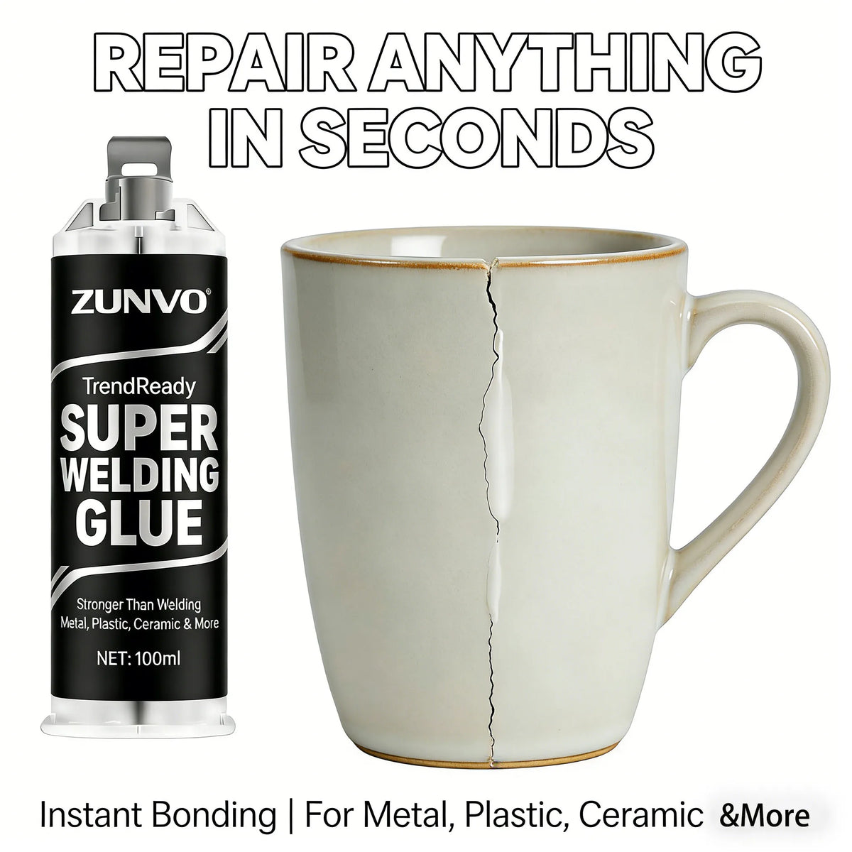 Super Welding Glue - Strong Bonding Adhesive for Metal, Plastic, and Ceramic Repairs