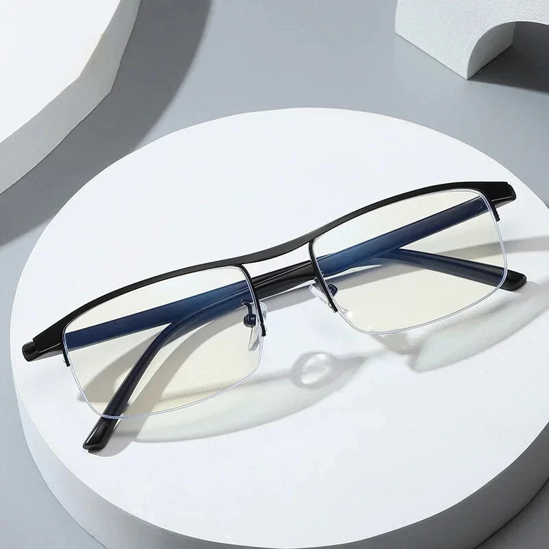 Progressive Multifocal Reading Glasses – Anti-Blue Light Half Frame Bifocal Eyewear for Men & Women +1.00 to +4.00
