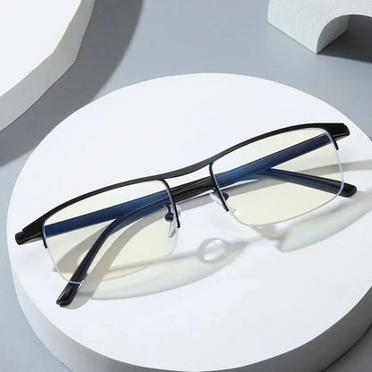 Progressive Multifocal Reading Glasses – Anti-Blue Light Half Frame Bifocal Eyewear for Men & Women +1.00 to +4.00