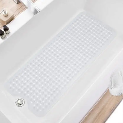 Non-Slip Bath Mat 40×16 Inch – Extra Large Machine Washable Bathtub & Shower Mat with Drain