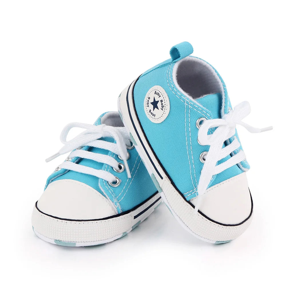 New Baby Shoes for Boys & Girls – Classic Canvas Casual Sneakers, Soft Sole Non-Slip Toddler Walkers D2486