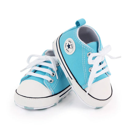 New Baby Shoes for Boys & Girls – Classic Canvas Casual Sneakers, Soft Sole Non-Slip Toddler Walkers D2486