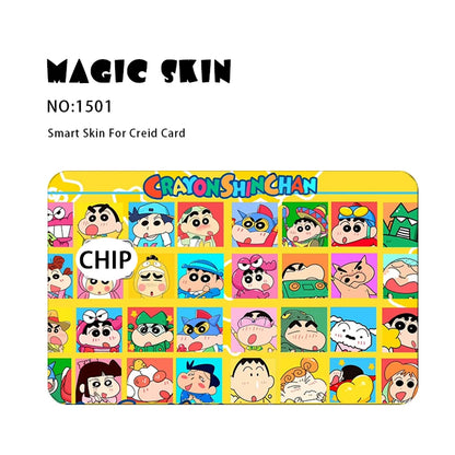 Anime Crayon Shin-Chan Poker PVC Sticker — Waterproof Cartoon Skin for Credit & Debit Cards