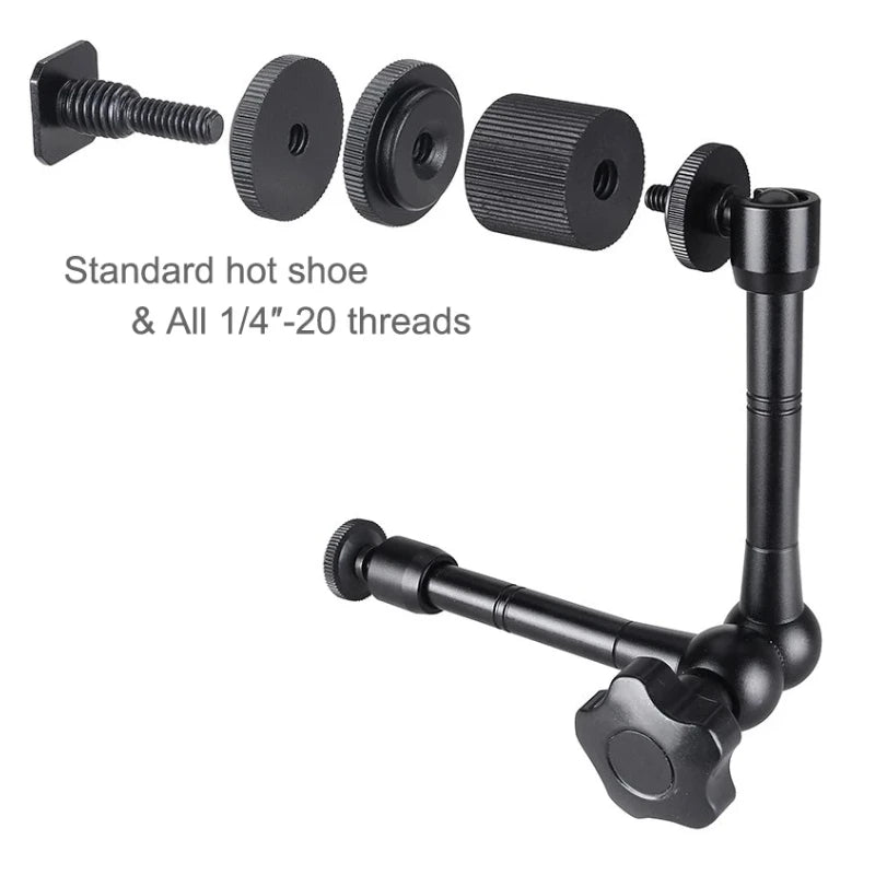 Super Clamp with 7"/11" Adjustable Magic Arm | Articulating Mount for Monitor, LED Light, DSLR Camera, Flash & LCD Video Gear