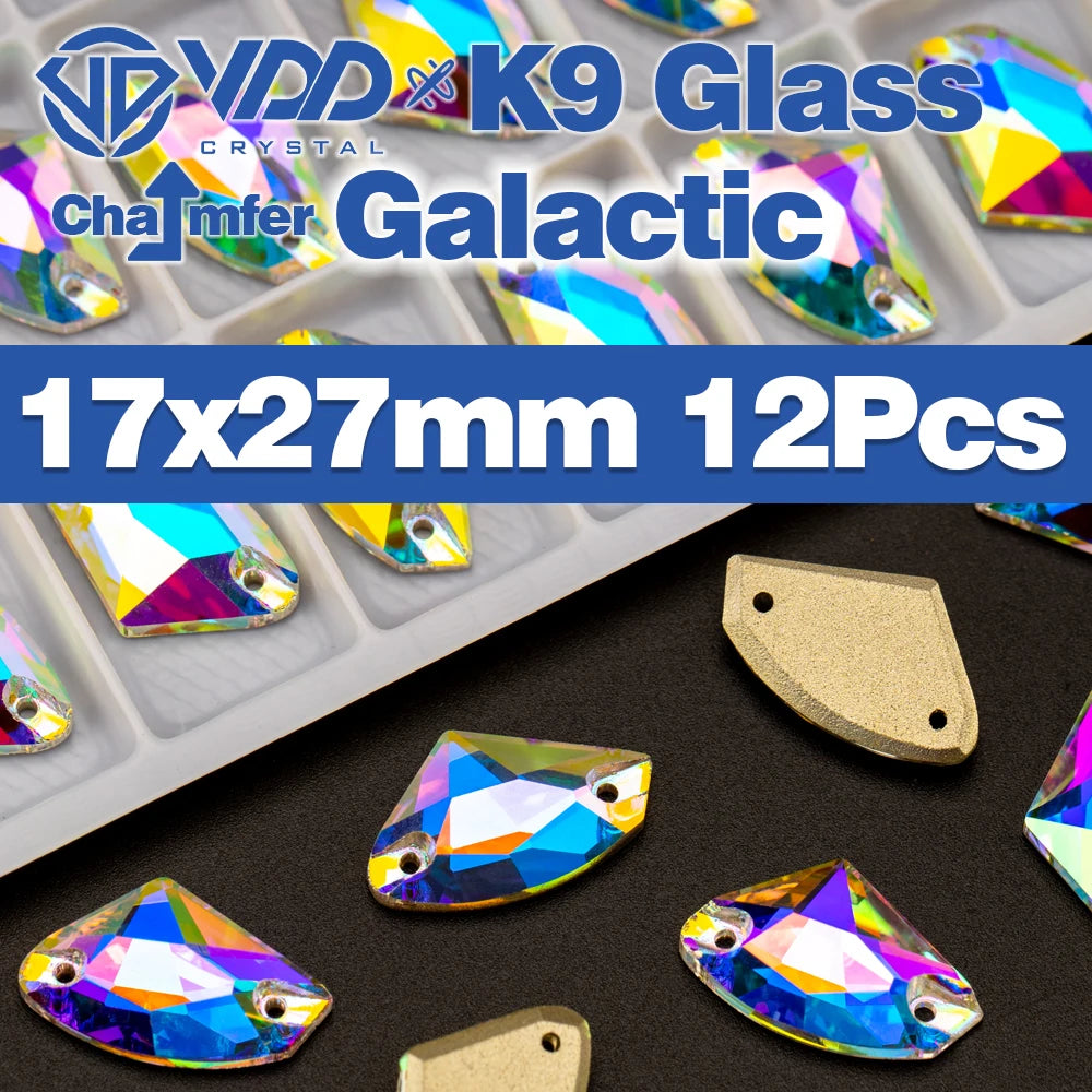 AAAAA K9 Glass Sew-On Rhinestones - AB Crystal Flatback Stones for Wedding Dress & Clothing Accessories