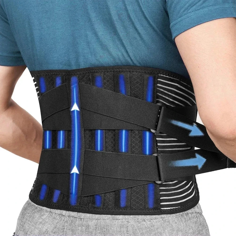 Adjustable Lumbar Support Belt — Double Pull Back Waist Orthopedic Corset for Spine Decompression, Back Pain Relief & Abdomen Toning