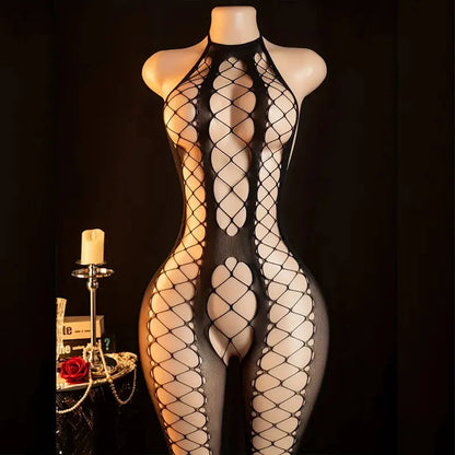 Crotchless Lingerie Bodystocking - Sexy Open Chest Sheer Women’s Erotic Underwear Bodysuit