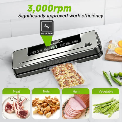 Portable Vacuum Sealer for Food Storage – Kitchen Gadget Air Compressor Plastic Bag Sealer Vacuum Packaging Machine for Home Use