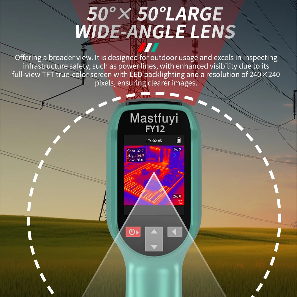 MASTFUYI Rechargeable Thermal Imaging Camera – Handheld Infrared Imager, -20℃ to 550℃, Waterproof, Dustproof & Drop Resistant