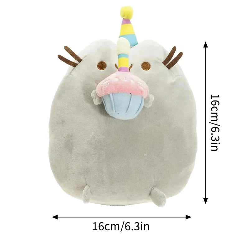 Cute Cat Plush Doll - Anime Ice Cream, Pizza, and Cake Stuffed Toy for Desk, Bedroom Decor, Birthday and Christmas Gifts