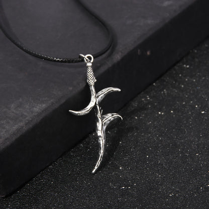 Melina Sword Dagger Necklace - Black Knife Game Cosplay Jewelry & Prop