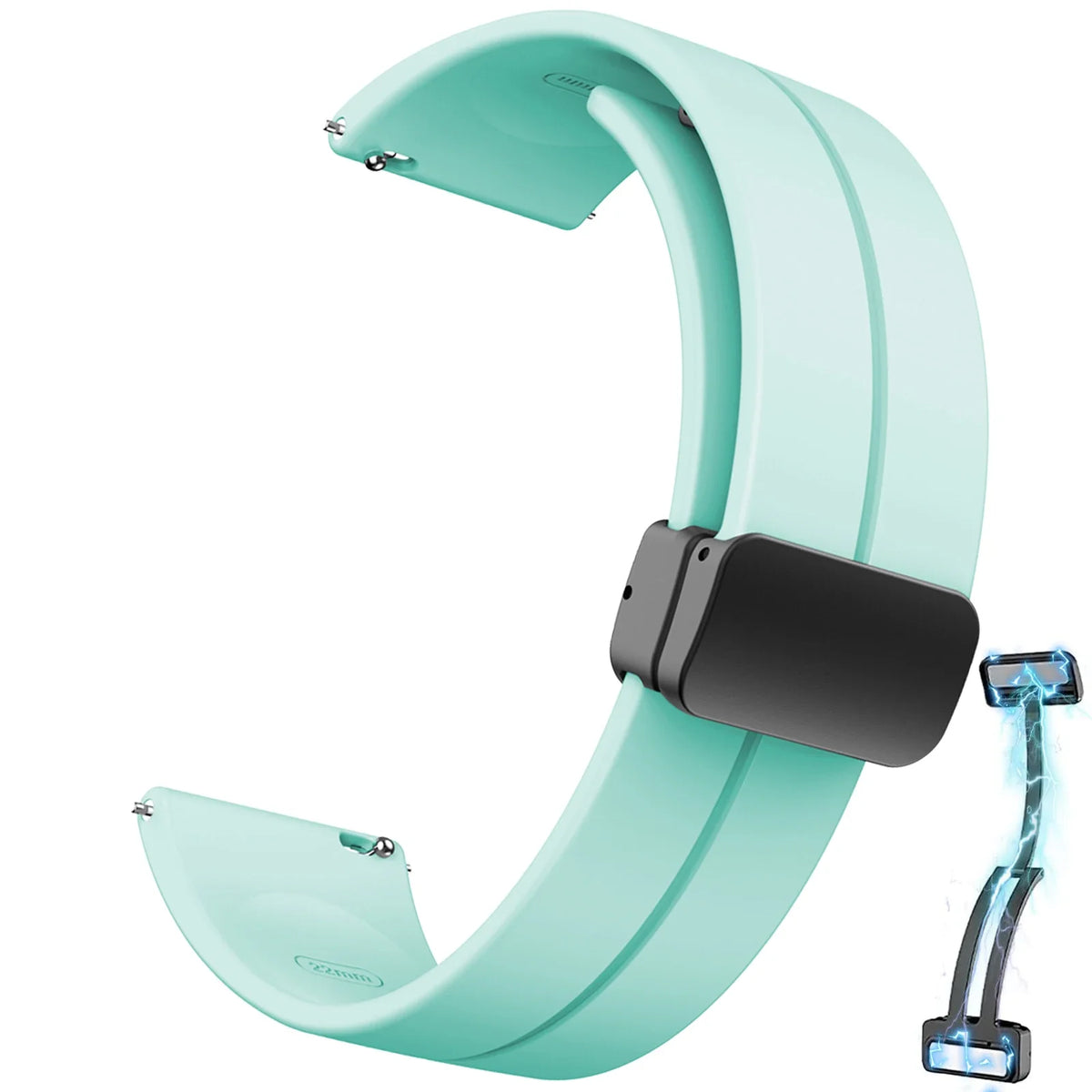 20mm/22mm Silicone Watch Strap - Magnetic Buckle Sport Band for Samsung Galaxy Watch, Huawei Watch GT 2/3 and Gear S3