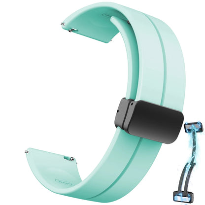 20mm/22mm Silicone Watch Strap - Magnetic Buckle Sport Band for Samsung Galaxy Watch, Huawei Watch GT 2/3 and Gear S3