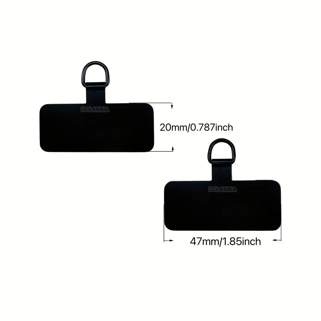 Universal Metal Phone Lanyard Gasket Patch - Durable Ultra Thin Sling Rope Card Clip Strap for Mobile Phones - Hang Cord Tab, 1/4 pcs