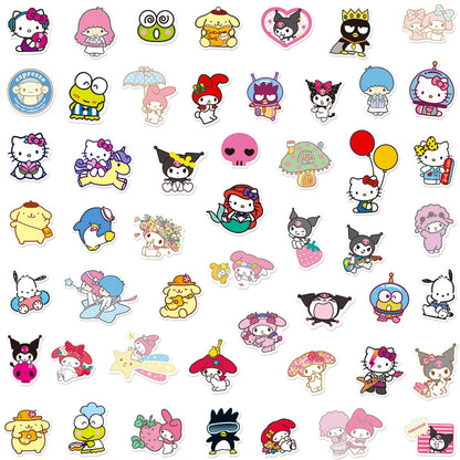 Kawaii Kuromi, My Melody & Hello Kitty Stickers - Cute Cartoon Decals for Laptops, Diaries, Scrapbooks, and DIY Decorations