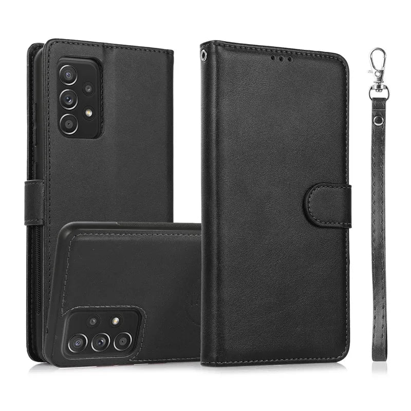 Samsung Galaxy A16–A15–A55–A14–A34–A54–A13–A33–A53–A73–A52–A72–A51 Case - Magnetic Flip Leather Wallet Cover with Card Slots
