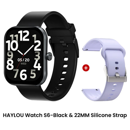 HAYLOU Watch S6 Smartwatch — 2.01" HD Display, Bluetooth Voice Calls, IP68 Waterproof Fitness Tracker