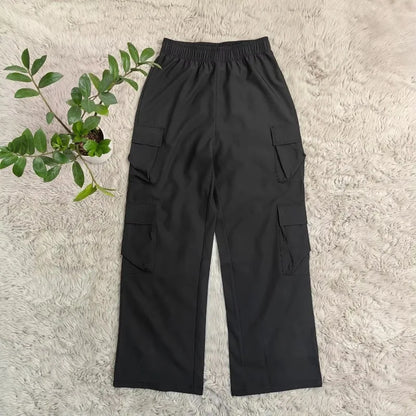 Women’s Straight Cargo Pants – High Waist Baggy Trousers, Wide Leg Y2K Streetwear with Pockets, Casual Vintage Fashion