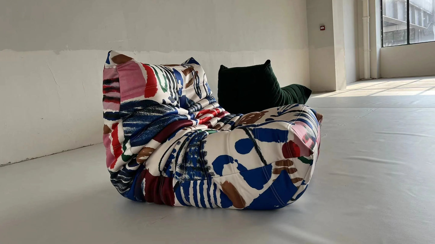 Caterpillar Single Sofa Chair – Cozy Tatami Lounge Chair for Living Room, Bedroom, Balcony, Reading, and Leisure