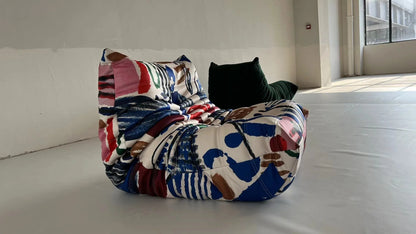 Caterpillar Single Sofa Chair – Cozy Tatami Lounge Chair for Living Room, Bedroom, Balcony, Reading, and Leisure