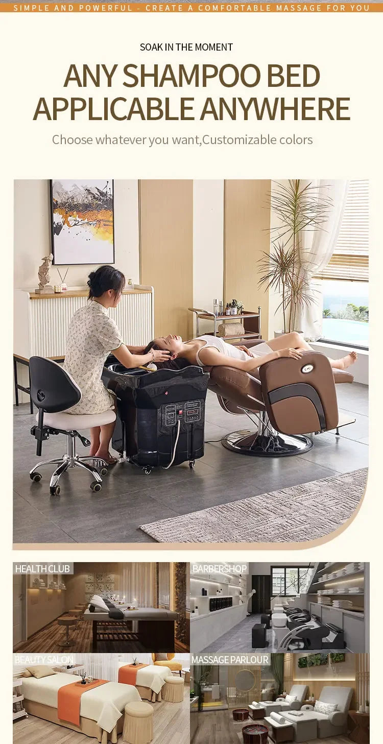 Portable Black Head Spa Shampoo Chair with Water Tank – Mobile Salon Basin