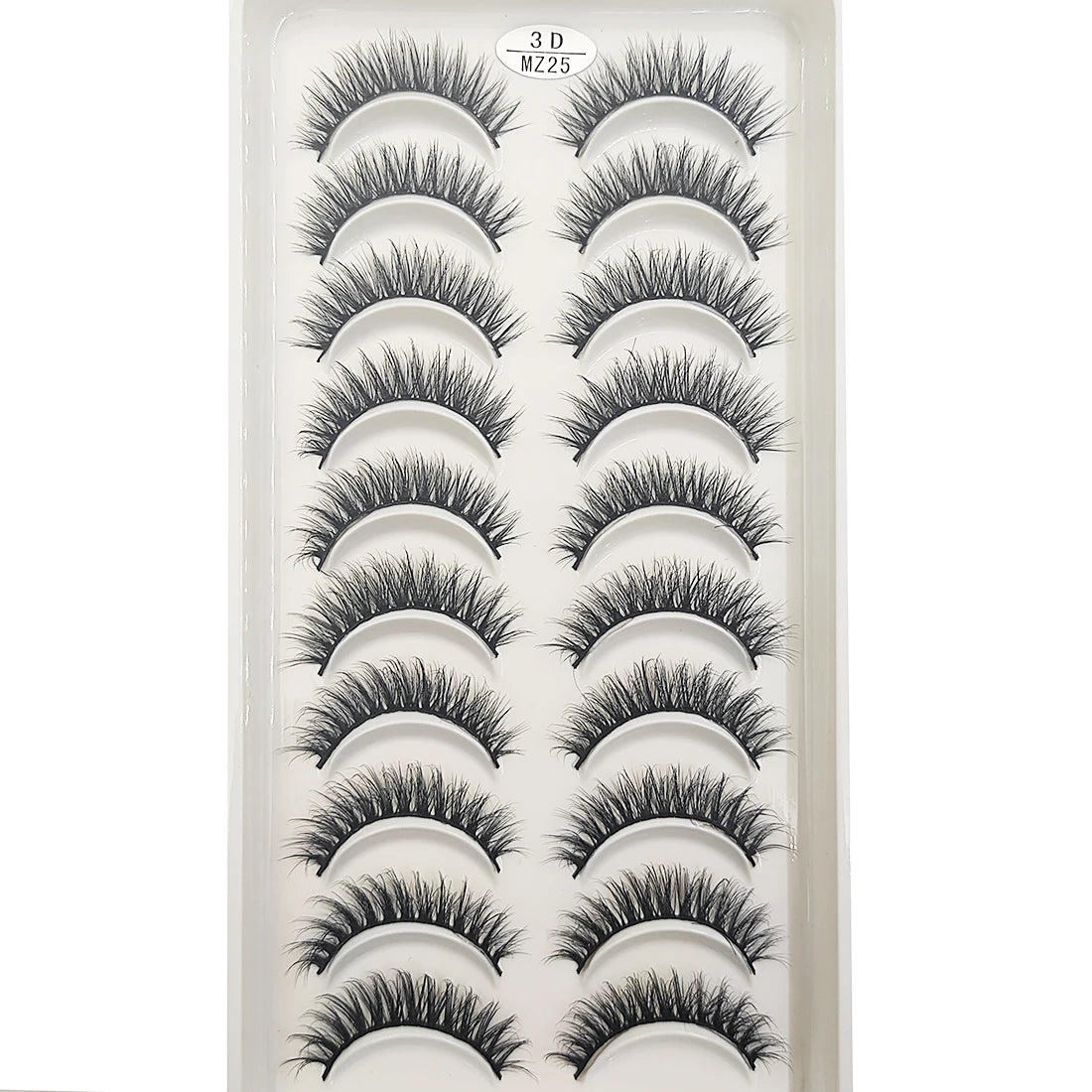 10 Pairs 3D Mink False Eyelashes – Soft Natural Cross Messy Dense Lash Extensions Makeup