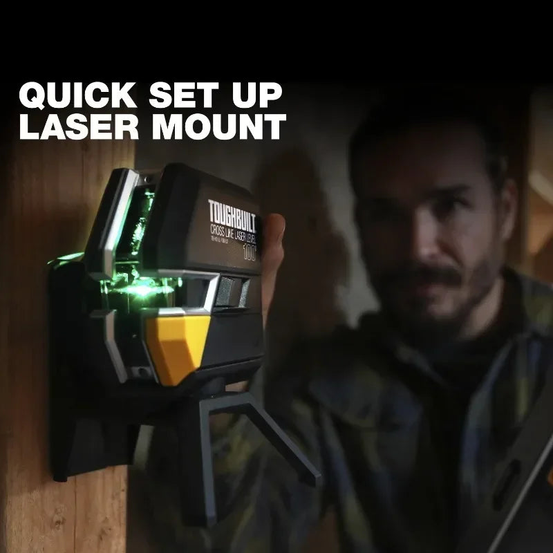 TOUGHBUILT TB-H2-LL-100-L2 Laser Level - 100-Ft Self-Leveling Green Beam Cross-Line Tool