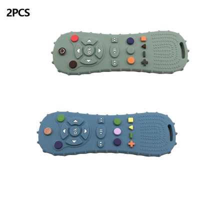 Silicone TV Remote Teether Toy - Baby Sensory Learning & Soothing Chew Toy
