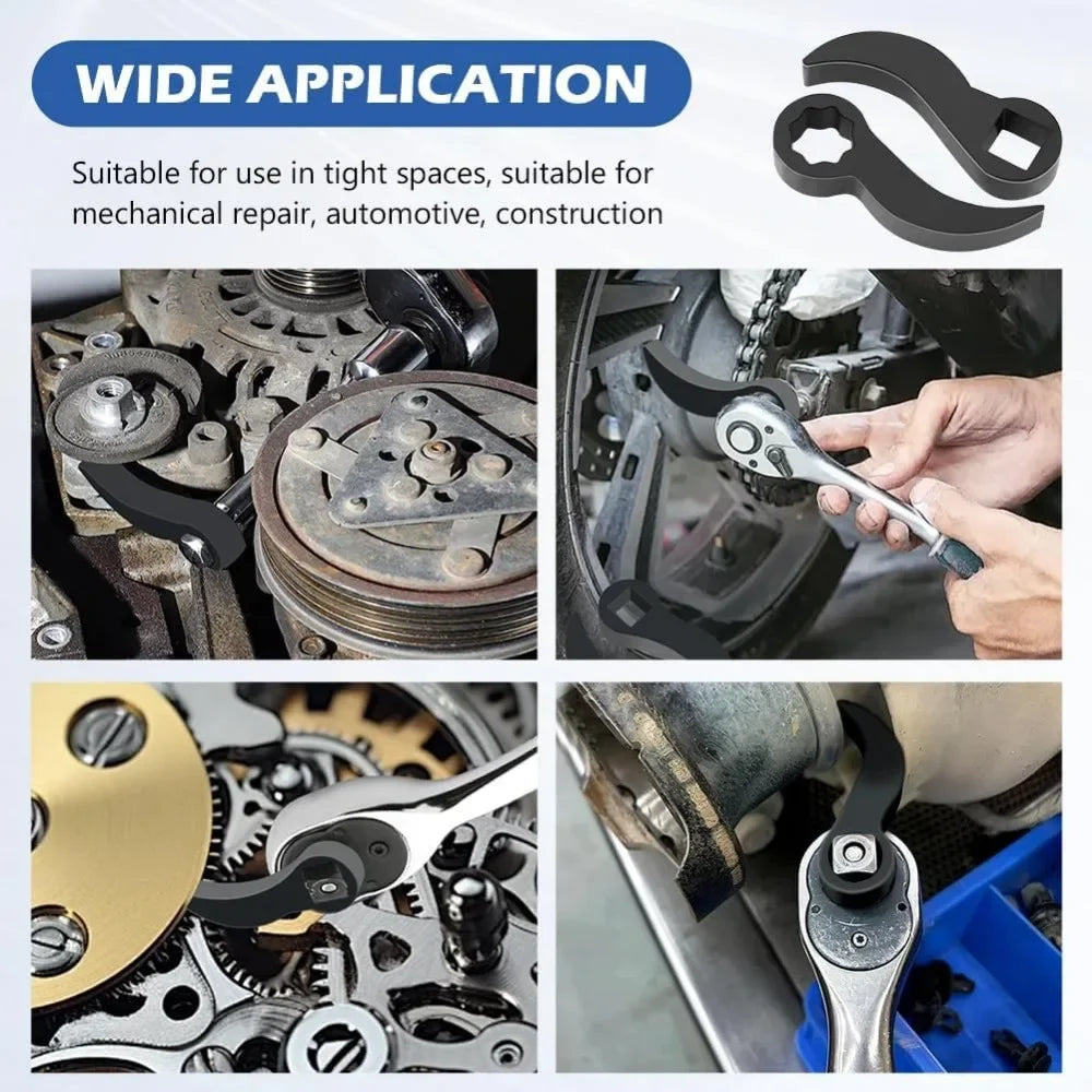 2Pcs Car Axle Removal Tool - Angle Pry Bar Adapter for 1/2 Ratchet Drive Repair