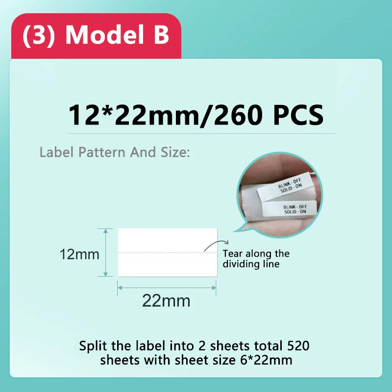 Niimbot D11/D101/D110 Mini Portable Thermal Label Printer – White Waterproof Anti-Oil Sticker Paper, No-Glue Bluetooth Sticker Printer