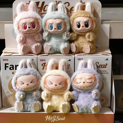12pcs Mini Labubu V1 & V2 “Have A Sit” Figures – Cute Flocking Doll Collection & Decor Accessories