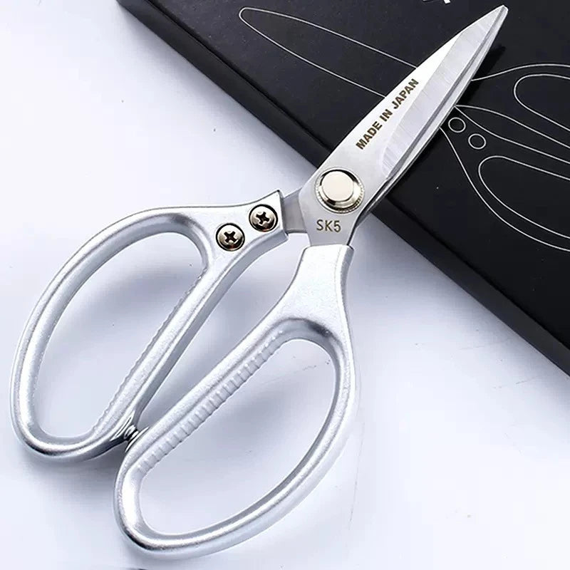 Professional 8.5-inch Stainless Steel Kitchen Scissors – Aluminum Alloy Handle, Ideal for Cutting Chicken Bones, Meat & Fish