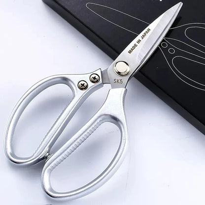 Professional 8.5-inch Stainless Steel Kitchen Scissors – Aluminum Alloy Handle, Ideal for Cutting Chicken Bones, Meat & Fish
