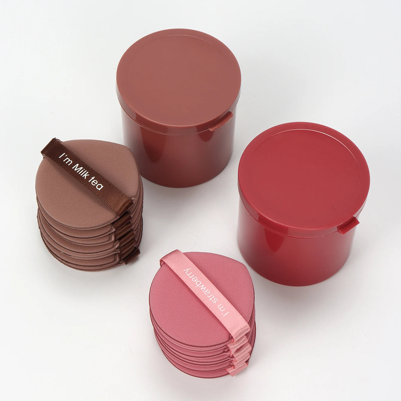 Karsyngirl 7-Piece Strawberry Makeup Sponge Set — Double-Sided Soft Cosmetic Puffs for Powder & Beauty Application