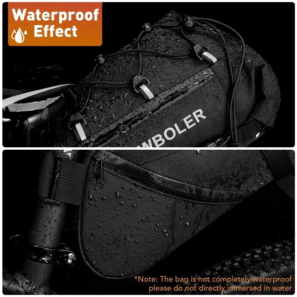 NEWBOLER Waterproof Bike Saddle Bag – 10L Large Capacity Foldable Rear Tail Bag for MTB, Road & Bikepacking