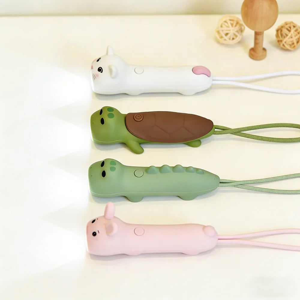 GGbingo Cute Silicone LED Flashlight – USB Rechargeable Bear and Rabbit Torch for Kids, Home, and Outdoor Use