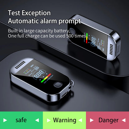 Digital Breath Alcohol Tester – USB Rechargeable Professional Breathalyzer with LCD Display & Keychain