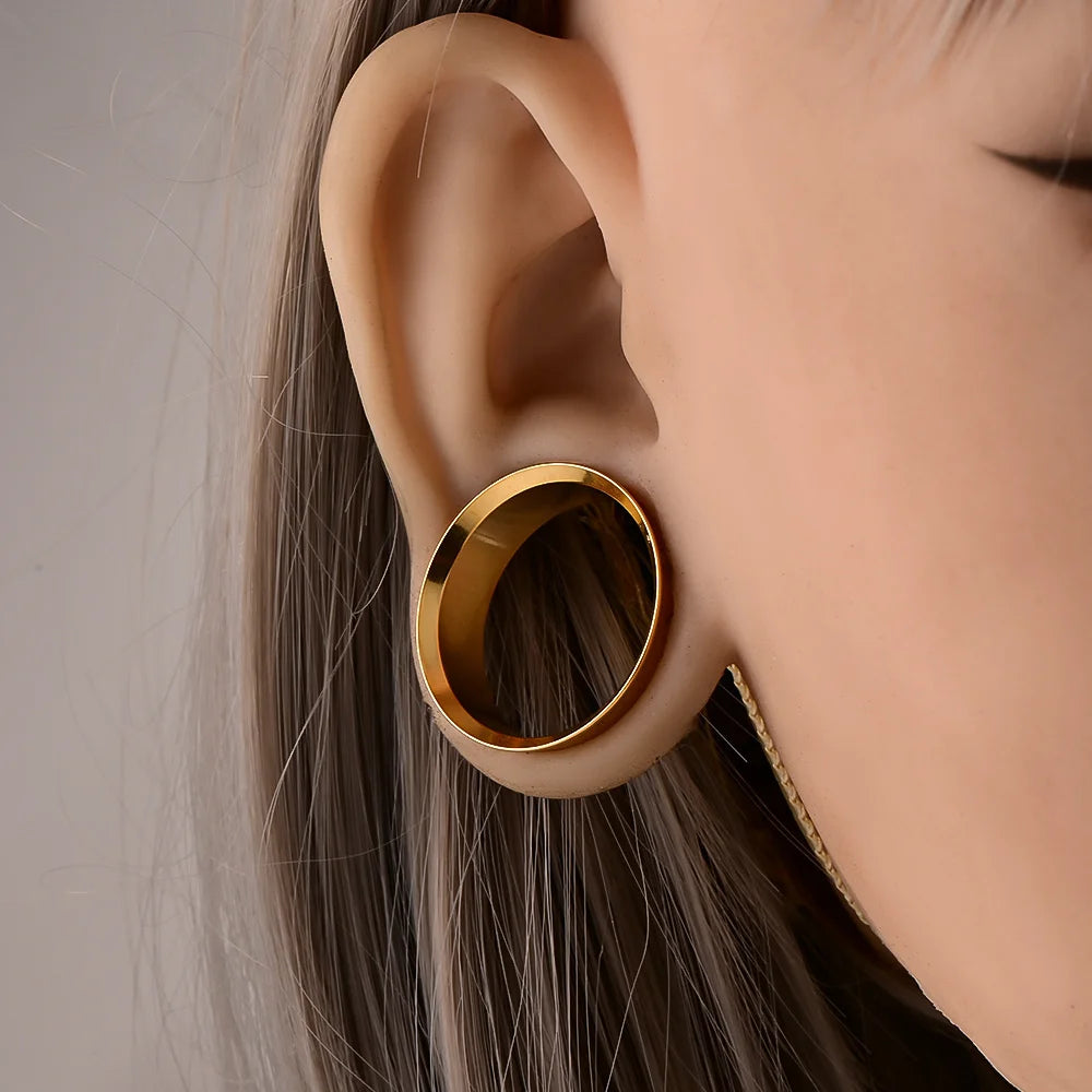 Doearko Stainless Steel Ear Gauges Round Tunnels Plugs Body Jewelry Expander for Women