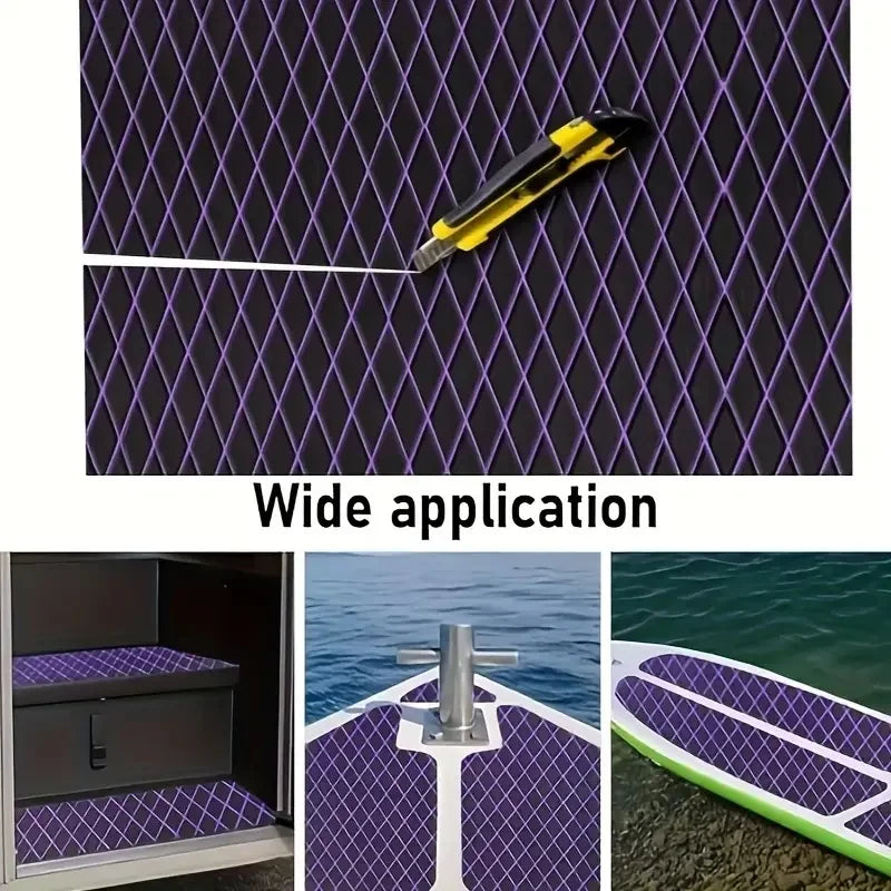 240x60cm EVA Boat Floor Mat - Diamond Anti-Slip UV Resistant Marine Deck Carpet
