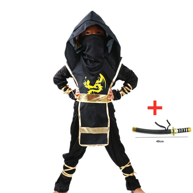 Black Ninja Costume Anime Ninja Toy Set - Samurai Mask Children's Holiday Gift Outfit